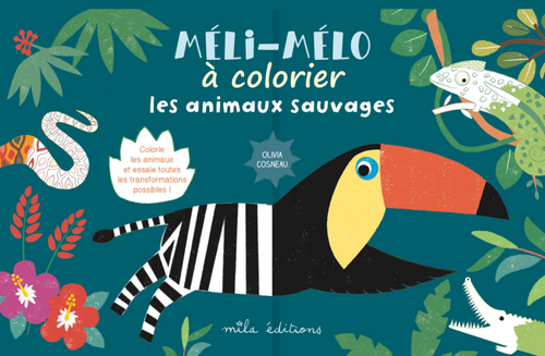 Visuel 1 du produit Cahier de coloriage "Méli-Mélo à colorier : Les animaux sauvages" Éditions Mila