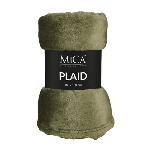 Visuel 1 du produit Plaid polaire vert foncé Mica Famke - 180 x 130 cm