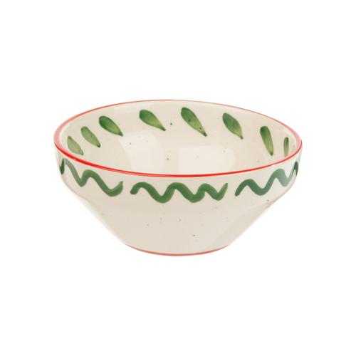 Visuel 3 du produit Bol en céramique blanc, vert et rouge Venda - H 6 x Ø 14 cm