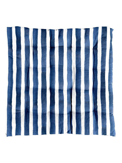 Visuel 1 du produit Galette de chaise coloris bleu en coton Horizon - 40 x 40 cm