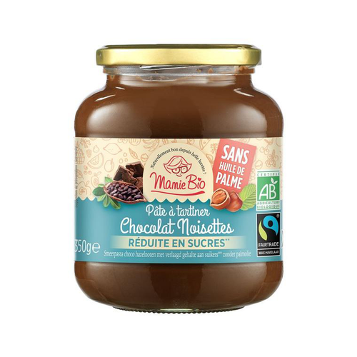 Visuel 1 du produit Pâte à tartiner bio chocolat noisettes allégée en sucre - 350 g