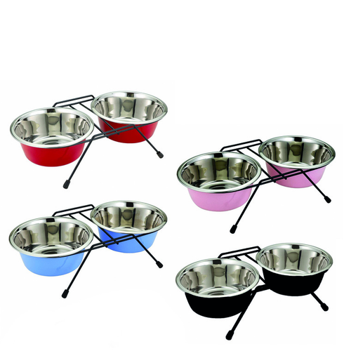 Visuel 1 du produit Gamelle double pour chien - 2 x 470 ml