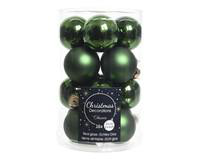 Visuel 1 du produit Boîte de 16 mini boules en verre coloris vert pin - Ø 3,5 cm