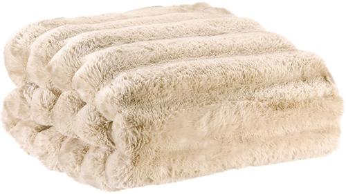 Visuel 1 du produit Plaid en fausse fourrure polyester beige Astrid - 180 x 140 cm