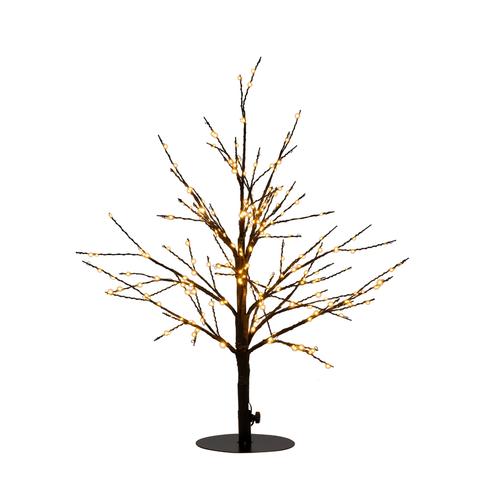 Visuel 1 du produit Décoration lumineuse de Noël arbre micro LED blanc orangé flash minuterie variateur intérieur extérieur - H 60 cm
