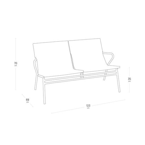 Visuel 6 du produit Canapé d'extérieur en aluminium coloris anthracite Vence Batyline Lafuma - 123 x 69 x 70 cm