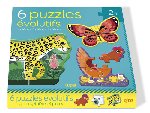 Visuel 1 du produit Puzzles évolutifs x 6 "Les animaux" aux Éditions Lito