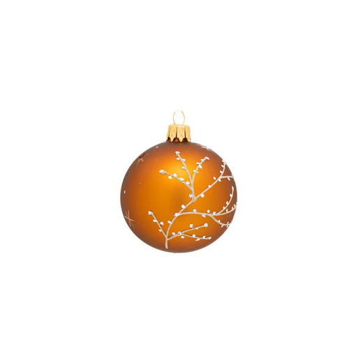 Visuel 1 du produit Boule décorative coloris orange en verre tradi - Ø 7 cm