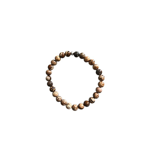 Visuel 1 du produit Bracelet jaspe paysagé pour homme 8mm