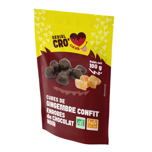 Visuel 1 du produit Gingembre cube chocolat noir Serial Crocoeur - 100 g