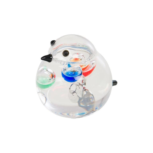 Visuel 1 du produit Thermomètre de Galilée en verre en forme d’oiseau - 9 x 8,9 x 14,9 cm