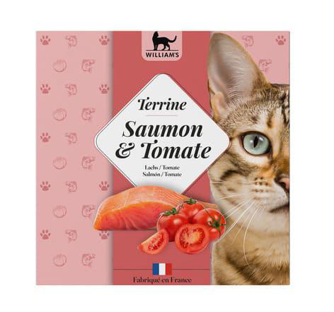 Visuel 1 du produit Alimentation humide complémentaire pour chat terrine saumon et tomate William's - 80 g