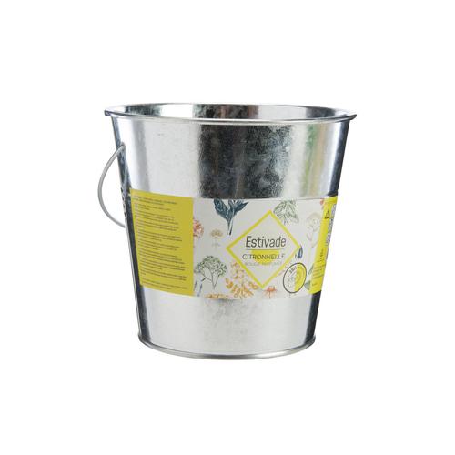 Visuel 1 du produit Bougie citronnelle seau galvanisé Estivade coloris gris en cire Denis & Fils - 480 g