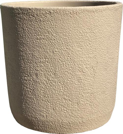 Visuel 1 du produit Pot cylindrique en polyéthylène coloris sable Chapelu Stone - Ø 40 x H 46 cm