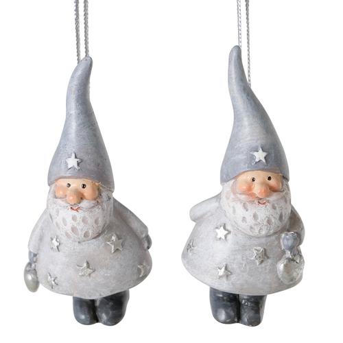 Visuel 1 du produit Pendentif de Noël Père Noël en résine gris Danny - 3,5 x 2,6 x 6,5 cm