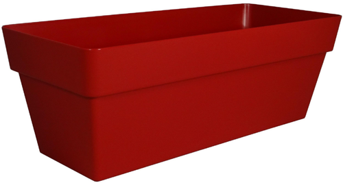 Visuel 1 du produit Jardinière en plastique recyclé coloris rouge Rubis Cocoripot 11,5 L - 48 x 20 x 16,3 cm