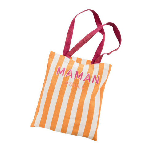 Visuel 1 du produit Tote bag coloris orange en coton Maman - 36 x 42 cm