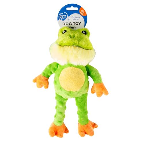 Visuel 1 du produit Jouet pour chien coloris vert peluche grenouille Duvoplus Crackle - 34 x 21 x 8 cm