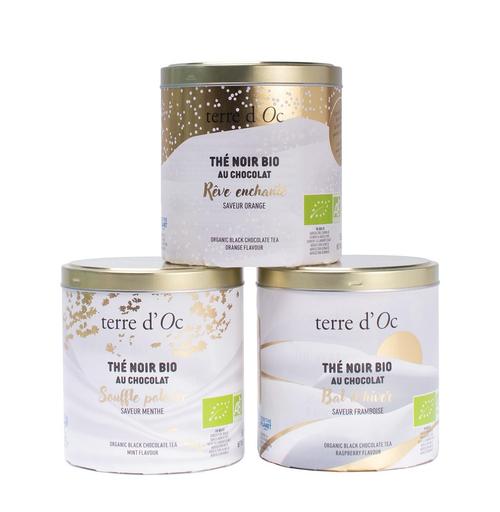 Visuel 1 du produit Coffret de 3 thés noirs bio au chocolat Terre d’Oc - 150 g