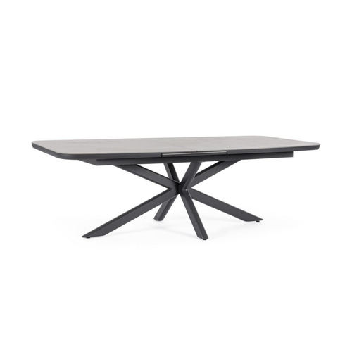 Visuel 3 du produit Table extensible en aluminium anthracide et pierre sintérisée Bizzotto Pascal Anthracite