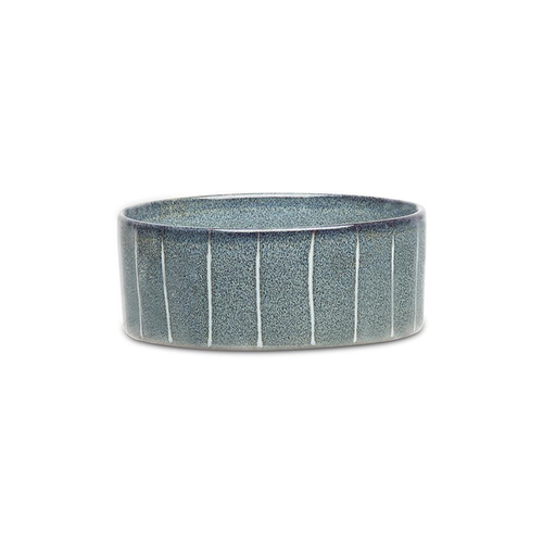 Visuel 1 du produit Gamelle pour chien en grès coloris gris avec rayures Reactive Glaze Scruffs - 13 x 13 x 5 cm