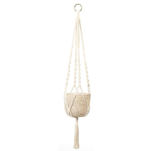 Visuel 1 du produit Suspension macramé en corde beige - 90 cm
