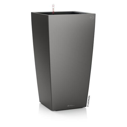 Visuel 1 du produit Pot à réserve d’eau coloris anthracite métallisé Lechuza Cubico Premium 40 kit complet - Ø 40 x H 75 cm