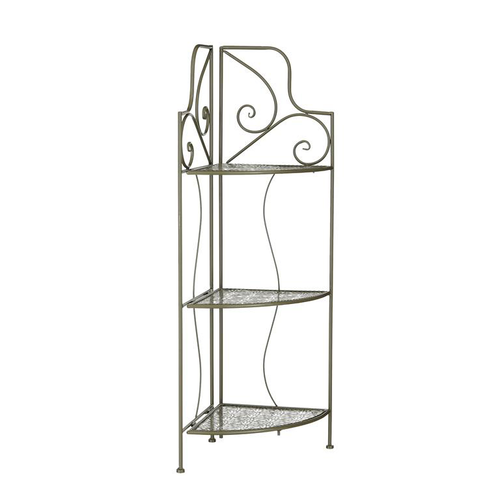 Visuel 1 du produit Sellette d'angle pliable en fer vert à 3 étages Tierra - 111 x 32 x 32 cm