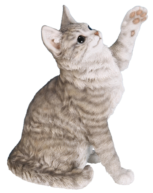 Visuel 1 du produit Figurine en résine chat gris jouant Riviera - 33 cm