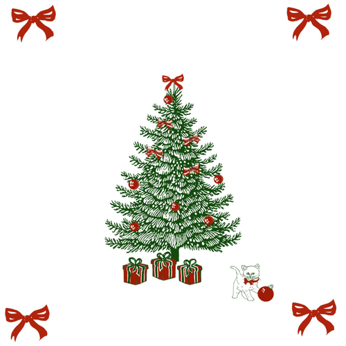 Visuel 1 du produit 20 serviettes rouges et vertes Chapin – 25 x 25 cm