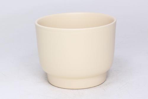 Visuel 1 du produit Cache-pot en céramique coloris crème mat Calm - Ø 17,5/16,5 x H 15 cm