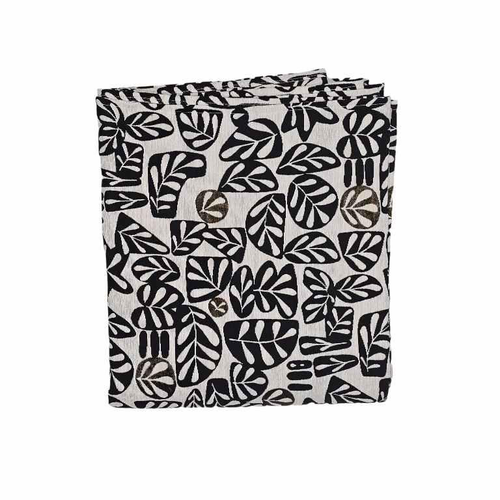 Visuel 1 du produit Nappe décorative Galet coloris noir en coton - 150 x 150 cm