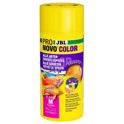 Visuel 1 du produit Flocons pour poissons d'aquarium couleurs vives JBL Pronovo Color Flakes M - 250 ml