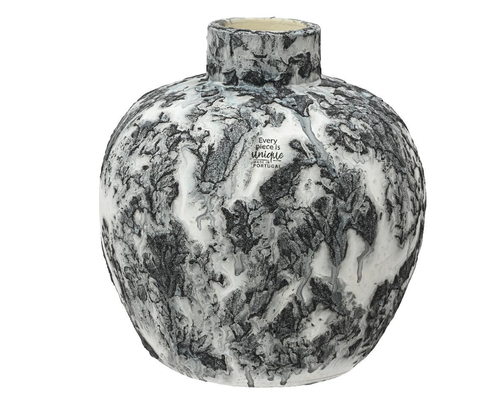 Visuel 1 du produit Vase en terre cuite gris et blanc - Ø 24 x H 25 cm