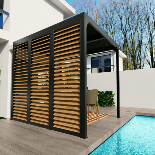 Visuel 2 du produit Ventelles mobiles pour pergolas 3630 BI / PER 3660 BI coloris gris en aluminium - 3,6 m