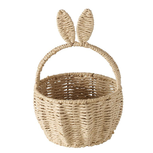 Visuel 1 du produit Panier lapin naturel en papier recyclé Koni - Ø 18,5 x H 26,5 cm