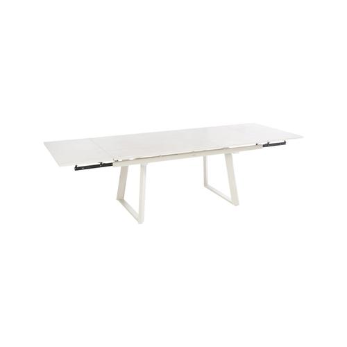 Visuel 2 du produit Table Malo avec 2 allonges et rails coloris beige en plastique - 180/230/280 x 100 cm