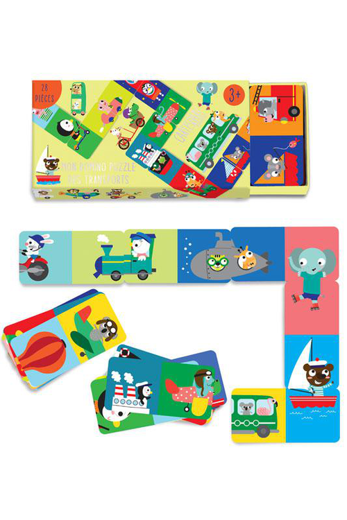 Visuel 1 du produit Dominos puzzle les transports multicolore Editions Cartes d’Art - 20.5 cm