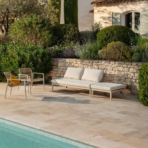 Visuel 5 du produit Table basse avec assise possible coloris beige en aluminium Sollya - 72 x 72 x 26 cm