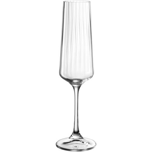 Visuel 1 du produit Flûte à champagne en cristallin transparent strié Paolo - 220 ml