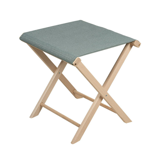 Visuel 1 du produit Tabouret pliant coloris gris en coton - 43 x 43 x 42 cm