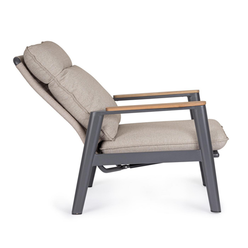 Visuel 4 du produit Fauteuil inclinable en aluminium anthracide Miguel Pélican