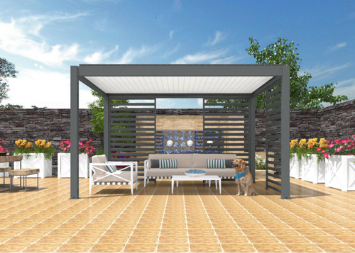 Visuel 3 du produit Claustra pergola gris, Eris - Zephir - Star led, Proloisirs Grey