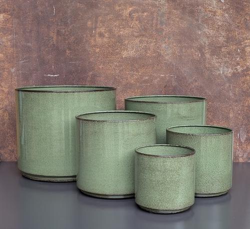 Visuel 1 du produit Cache-pot Looma coloris vert en zinc taille XXL - Ø 43 x 37 cm