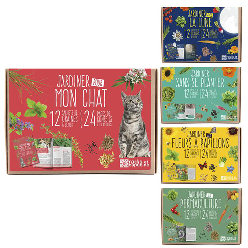 Visuel 2 du produit Coffret 12 sachets Jardiner pour mon chat 12x17 cm