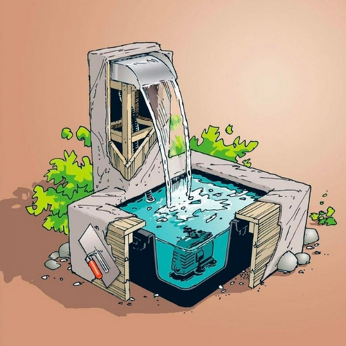 Visuel 4 du produit Kit lame d'eau éclairée LED, UBBINK Nevada Set 60 - 13x60x33 cm, livraison incluse