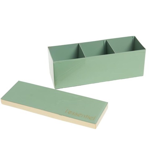 Visuel 1 du produit Boîte vert amande en bois et verre The Essentiel - 21 x 7 x 7,5 cm