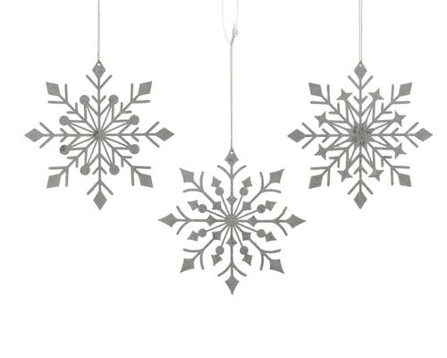 Visuel 1 du produit Flocon de neige en métal argenté - Ø 12 cm