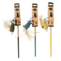 Visuel 2 du produit Canne à pêche pour chat coloris multicolore animal avec queue en paille D&D Home Rocco - 35 x 5 x 4 cm