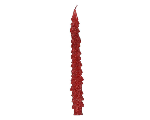 Visuel 1 du produit Bougie cierge longue rouge forme sapin - Ø 2,1 x H 25 cm